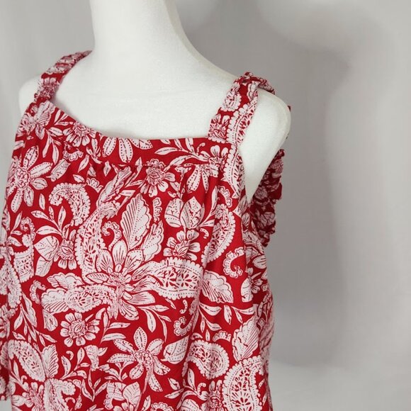 Loft Paisley Ruched Strap Cami, Size Large - Picture 5 of 13
